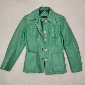 Mint Green Vintage Leather Jacket 1960s
